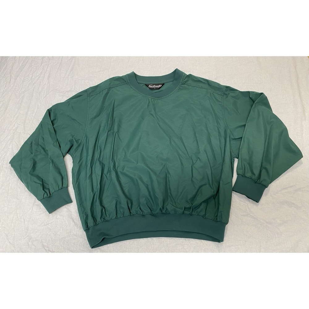 Vintage Sportsmaster USA Pullover Windbreaker Crewneck Green Mens L